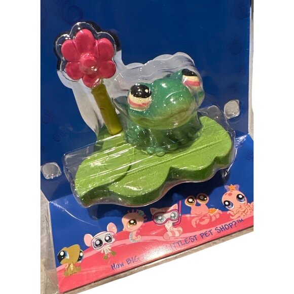 Littlest Pet Shop My First Pets Aquarium Figures Frog & Flower Discontinued 2008 - Picture 5 of 6